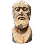 Uit Hout Gesneden Hoofd Of Buste Van Een Man Met Baard thumbnail 1