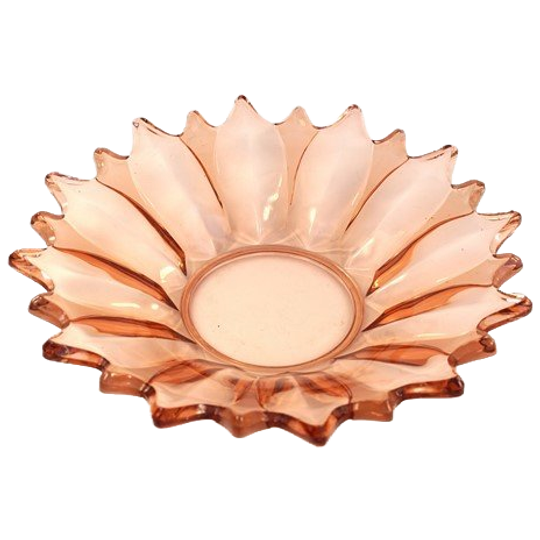 Vintage Roze Glazen Schaal Groot 1