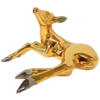 24 Karaats Goud Porseleinen Beeld Hert Vintage Oro Zecchino thumbnail 1