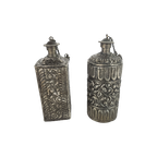 Antieke Flacons (2) - Repousse - Zilver - India - 2E Helft 20E Eeuw thumbnail 1