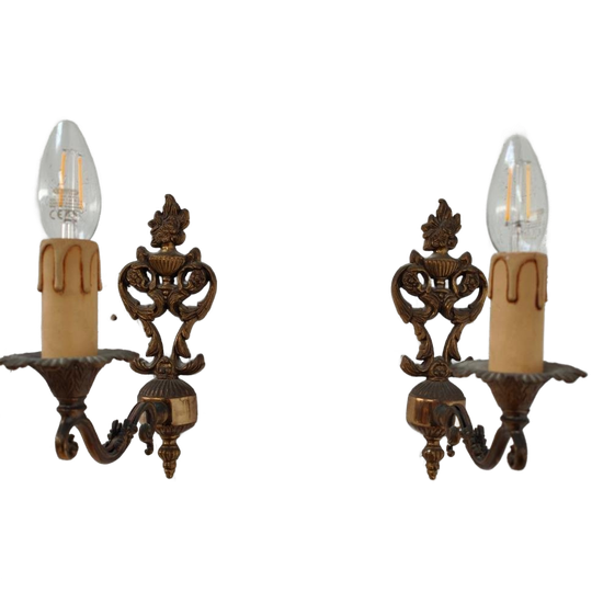 Vintage Messing Hollywood Regency Wandlampjes Bedlampjes 01 1