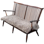 Vintage Houten Bankje Jaren 60 Hout Design Sofa Retro thumbnail 1