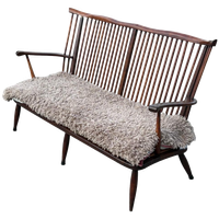 Vintage Houten Bankje Jaren 60 Hout Design Sofa Retro