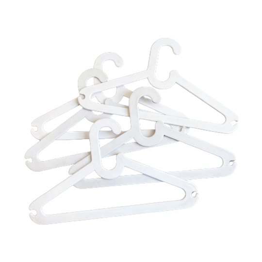 Set Van 5 Space Age Kleerhangers, Vintage Plastic Design 1