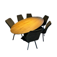 Ovale Eettafel En -Stoelen