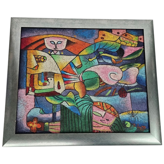 B. (benjamin) Lang - Zonder Titel - Abstract - Acryl Op Doek - Gesigneerd - 70's 1