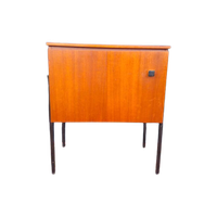 Retro Vintage Teak Fineer Mini Bureau, Bureautje, Desk, Kast