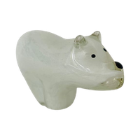 Sommerso Ijsbeer Glas. Glazen Sculptuur. Ijsbeer Glas. Vintage Glazen Beeldje