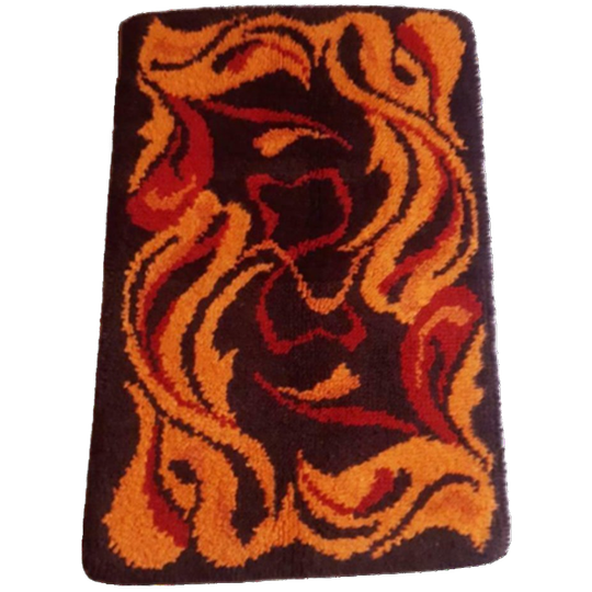 Vintage Wandkleed Vloerkleedje 70's Retro Kleed Vloerkleed 1