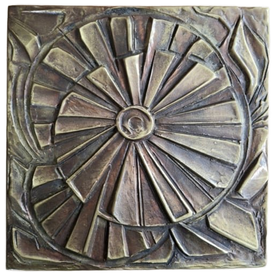 Wandplaat Messing Zon 1