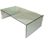 Vintage Design Glazen Salontafel, 130 Cm X 72 Cm thumbnail 1