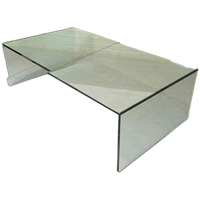 Vintage Design Glazen Salontafel, 130 Cm X 72 Cm