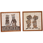 Set Van 2 Batik Schilderijen Schilderij thumbnail 1