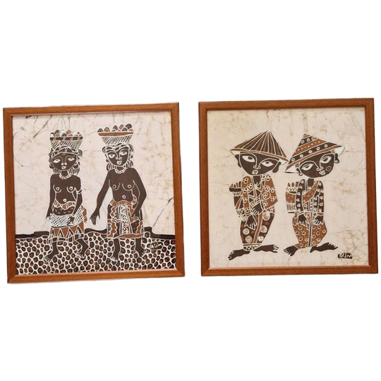 Set Van 2 Batik Schilderijen Schilderij 1