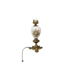 Vintage Porseleinen Lamp Met Bloemen En Messing Voet Margriet thumbnail 1
