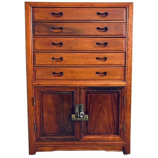 Vintage Chinees Houten Ladekastje Bestekkist 1950’s 1