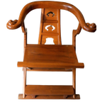 2 Oosterse Boeddisten Armstoelen In Tropisch Hout. thumbnail 1