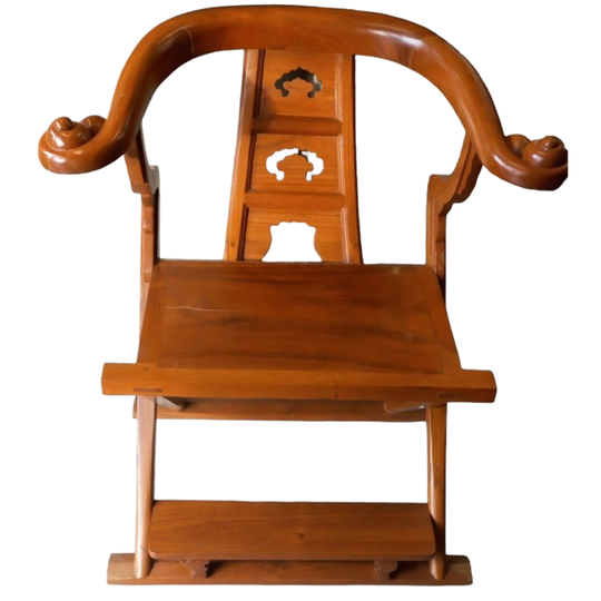 2 Oosterse Boeddisten Armstoelen In Tropisch Hout. 1