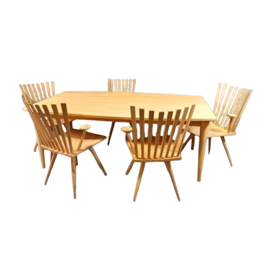 Vintage Deens Design Eettafel Met 5 'mikado' Stoelen, Kvist 1