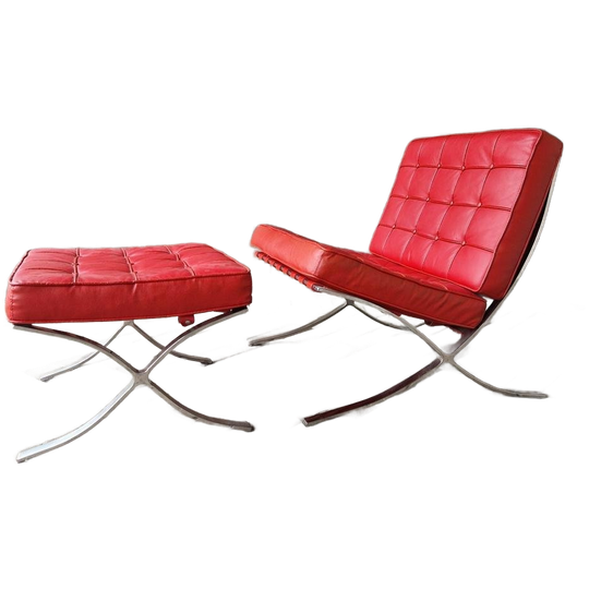 Barceloba Chair Stijl Met Voetenbank Skai Barcelona Stijl 1