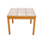 Vintage Deense Salontafel Eiken Keramiek thumbnail 1