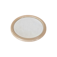 Vintage Space Age Kunststof Spiegel Beige 38 Cm Diameter.