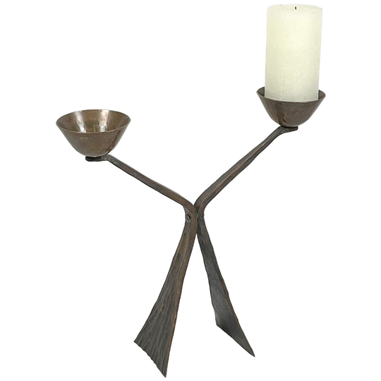 Brutalistische Bronzen Kandelaar 1