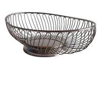Zilverkleurig Metalen Brood- Of Fruitmand