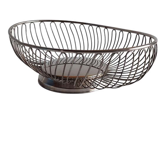 Zilverkleurig Metalen Brood- Of Fruitmand 1