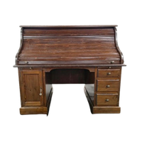 Vintage Amerikaanse Bureau Met Rolluik / Schrijftafel