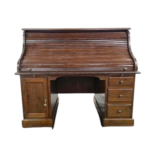 Vintage Amerikaanse Bureau Met Rolluik / Schrijftafel 1