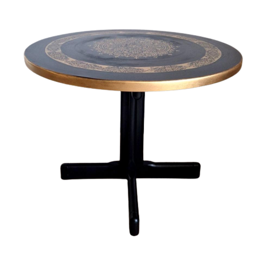 Vintage Salontafel In Zwart En Goud 1