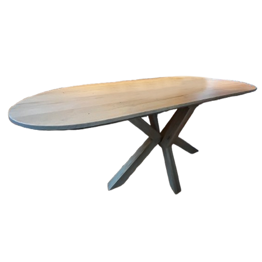 Massief Eikenhouten Eettafel 240 Cm 1