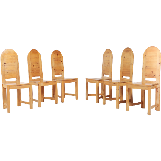 Vintage Swedish Solid Pine Chairs From Sven Larsson Möbelshop 1