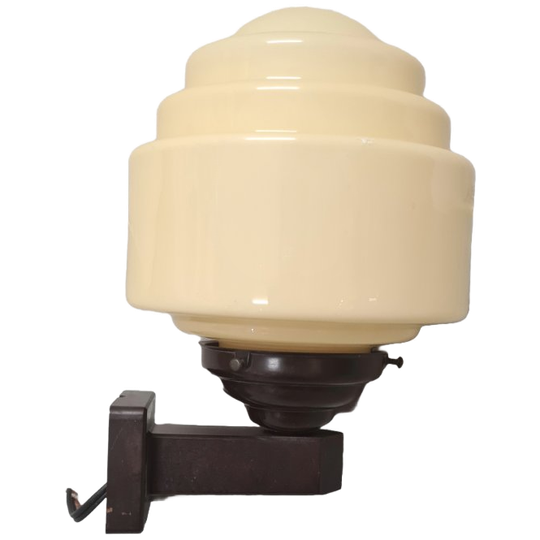 Art Deco Wandlamp Van Glas En Bakeliet 1