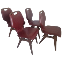 Louis Van Teeffelen Mid Century Vintage Eetkamer Stoelen