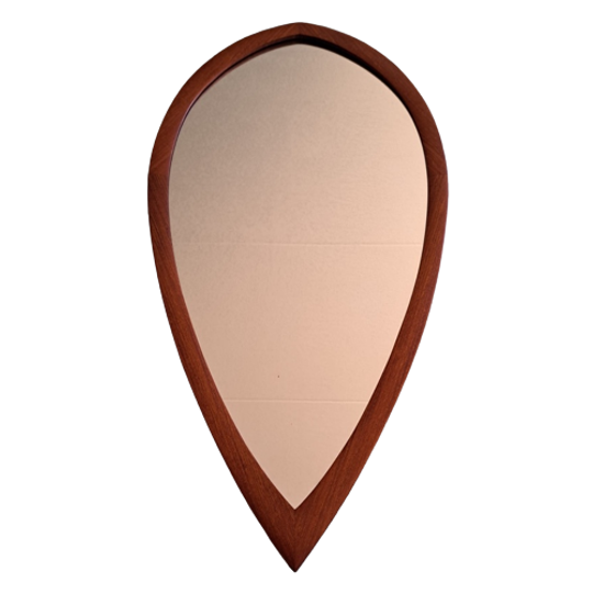 Midcentury Teak Spiegel Druppelvorm 1