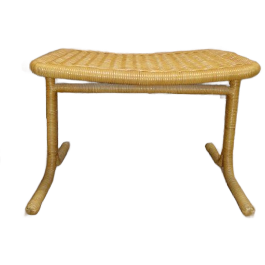 Vintage Rotan Hocker Met Stevig Metalen Frame – Tweedehands 1