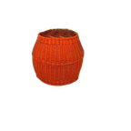 Xxl Oranje Rotan Mand. Vintage Ronde Rieten Opbergmand Etc. thumbnail 1