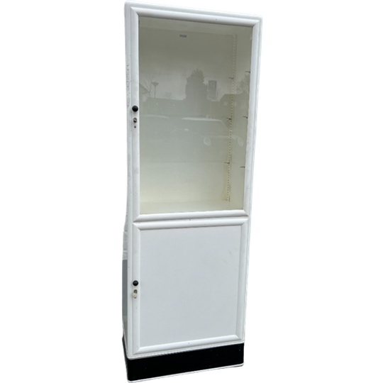 Vintage Metalen Originele Vitrinekast, Uit Ziekenhuis, Met Glasplaten, 60 Cm Breed 1