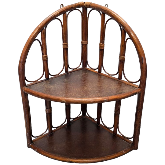 Vintage Rotan Wandhoek Etagere 1