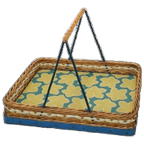 Rotan Dienblad Met Hengsel En Bloemen thumbnail 1