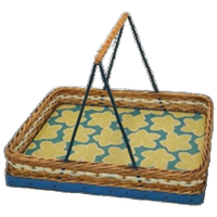 Rotan Dienblad Met Hengsel En Bloemen
