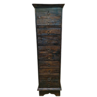 Oude Teakhouten Ladenkast, Apothekerskast, Archiefkast