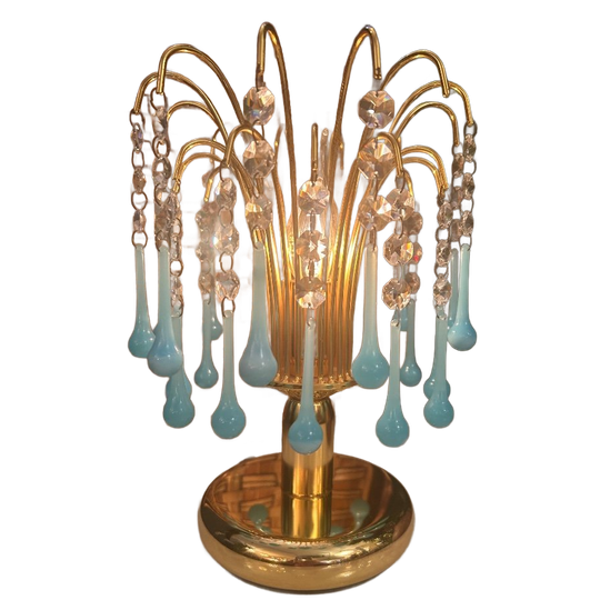 2 Beschikbaar Vintage Opaline Blauwe Tafellampen 1