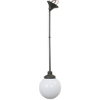 Leuke Vintage Glazen En Messing Bol Hang/ Plafondlamp Van Melkglas In Art Deco Stijl thumbnail 1