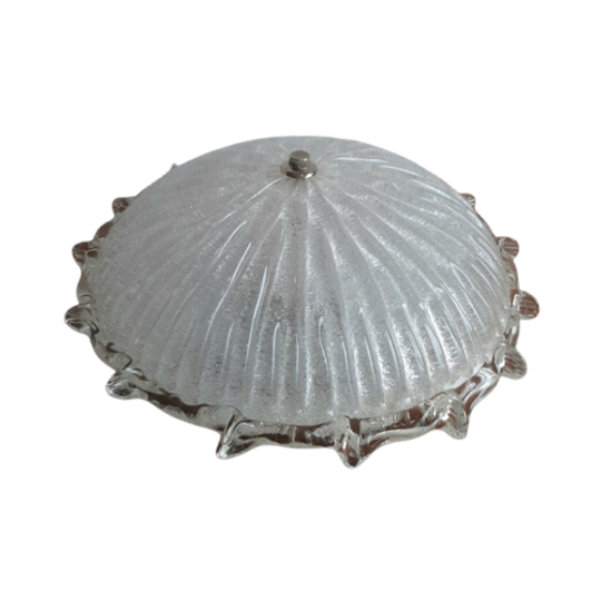 Vintage Ijsglas Plafondlamp Plaffoniere Wandlamp 1