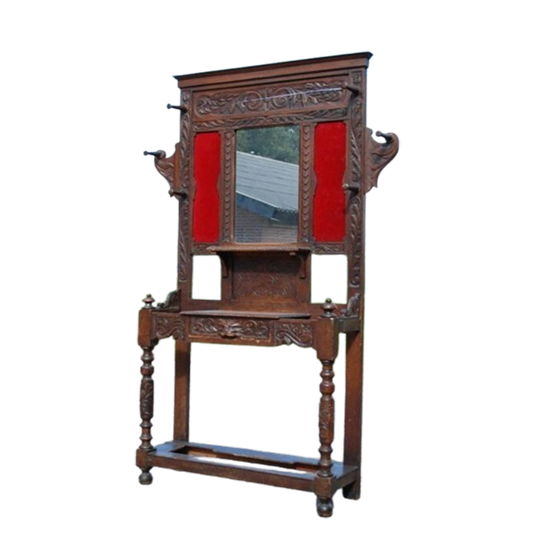 Antieke Kapstok Engels Eiken Ca 1880 1