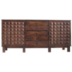 Brutalist Spanish Carved Sideboard Credenza thumbnail 1