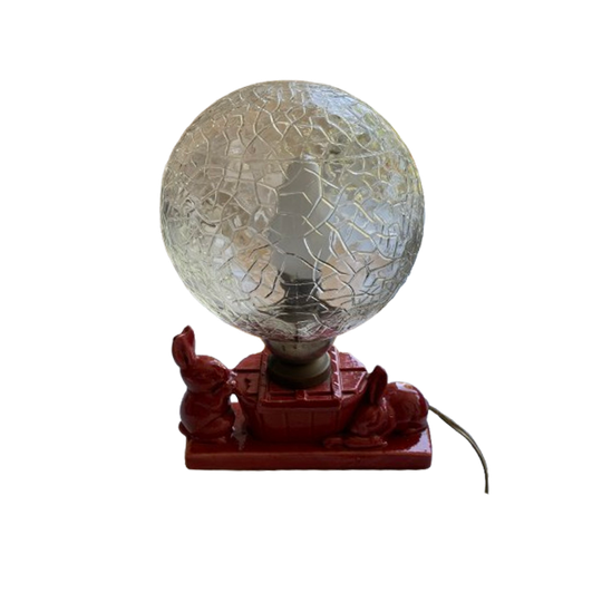 Vintage Rood Keramieken Kinderlampje 1